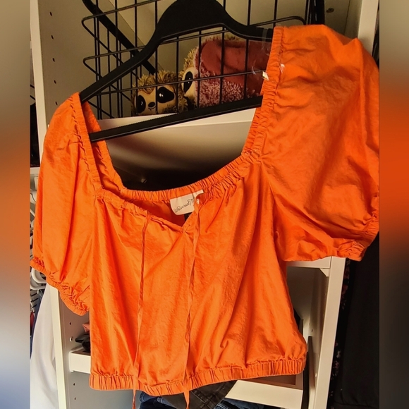 Orange Peasant Blouse - Picture 2 of 3